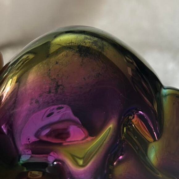 NWT Unique Multicolored Iridescent Rainbow Skull Soap Dispenser Apple Cider Soap - Picture 3 of 5